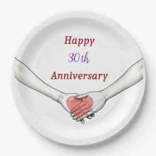 Personalized Happy _th Anniversary Paper Plates