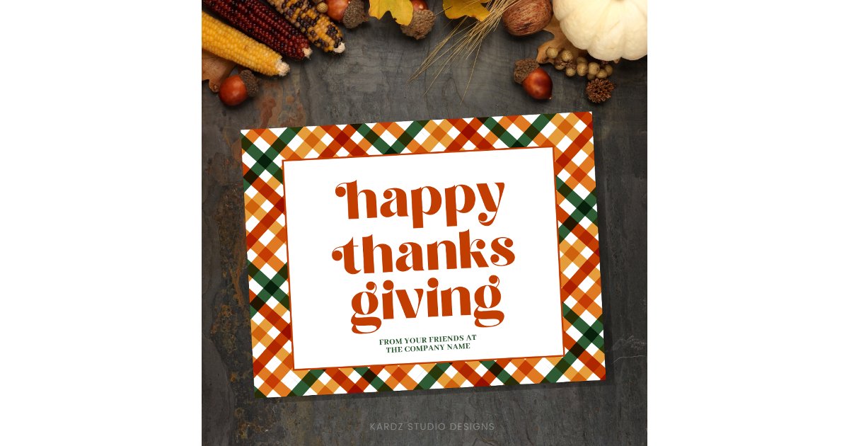 Personalized Happy Thanksgiving Business Postcard | Zazzle