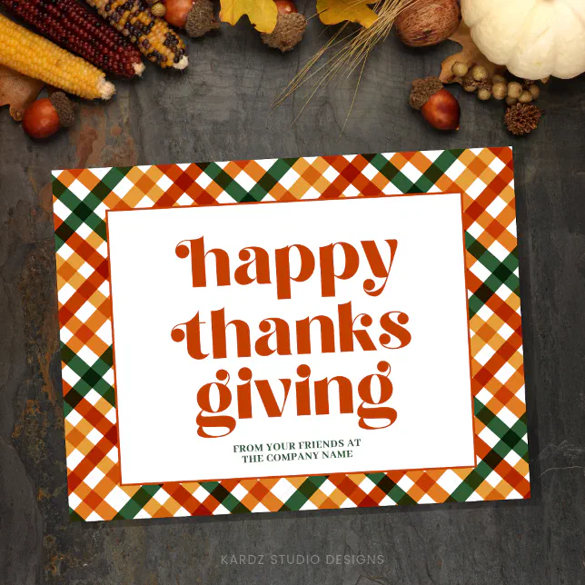 Personalized Happy Thanksgiving Business Postcard | Zazzle