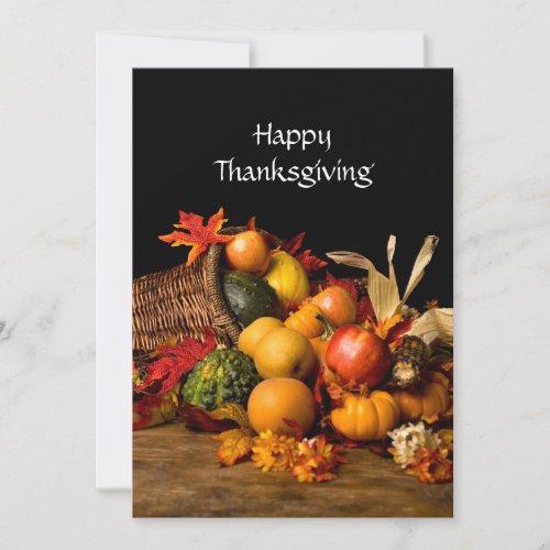 Personalized Happy Thanksgiving Cornucopia Card