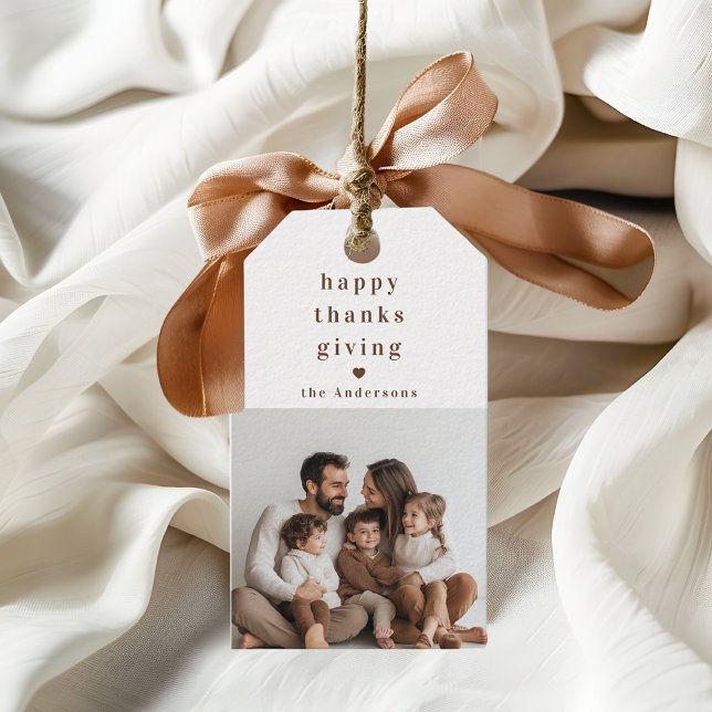 Personalized Happy Thanksgiving Photo  Gift Tags (Creator Uploaded)