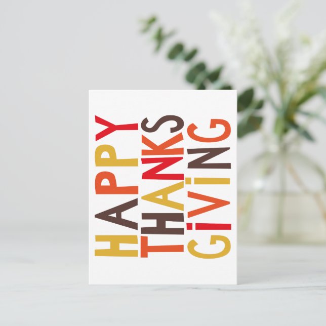 Personalized Happy Thanksgiving! Postcard (Standing Front)