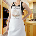 Personalized Happy Thanksgiving Pumpkin Apron<br><div class="desc">This Happy Thanksgiving apron features a watercolor pumpkin and fall foliage with stylish script typography.
Easily customizable.
Makes a great hostess gift.
Original Watercolor © Michele Davies.</div>