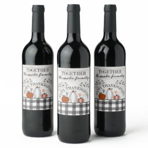 Personalized Happy Thanksgiving Wine Label