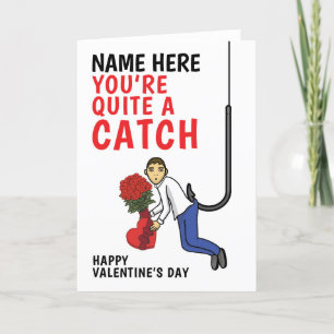 Personalized " Happy Valentines Day" Fishing Fish Holiday Card