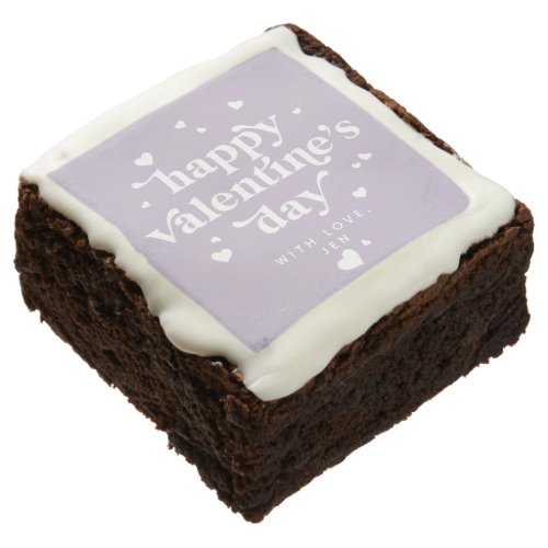 Personalized Happy Valentines Day Hearts Brownie