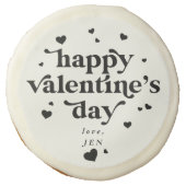 Personalized Happy Valentine's Day Hearts Sugar Cookie (Front)