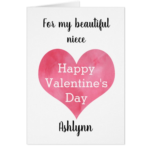 Personalized Happy Valentine's Day Niece Cards (Front)
