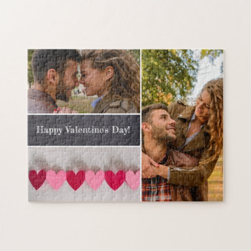 Personalized Happy Valentines Day Photo Collage Jigsaw Puzzle