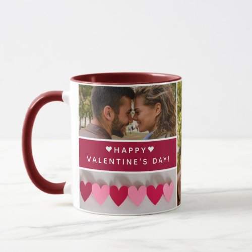 Personalized Happy Valentines Day Photo Collage Mug