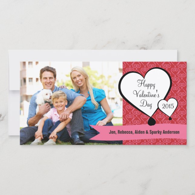 Personalized Happy Valentine's Day Photo Greeting Holiday Card (Front)