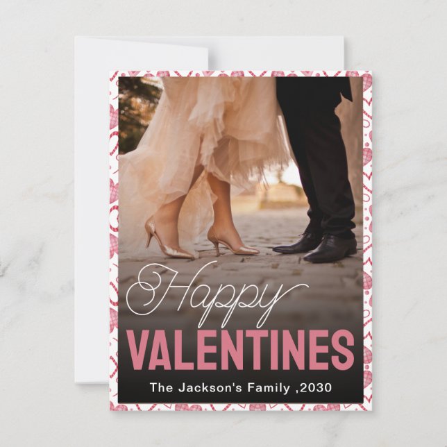 Personalized Happy Valentines Day Photo Holiday Card (Front)