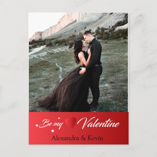 Personalized Happy Valentines Day Photo Holiday  Postcard (Front)
