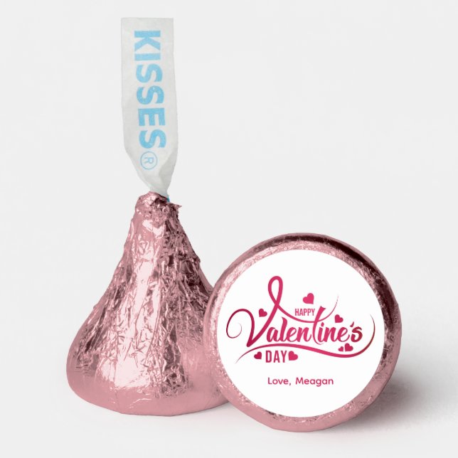 Personalized Happy Valentines Day Script Hershey®'s Kisses® (Front)
