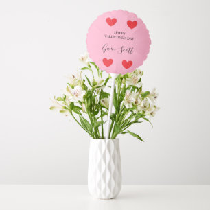 Personalized Happy Valentine's red heart pink Balloon