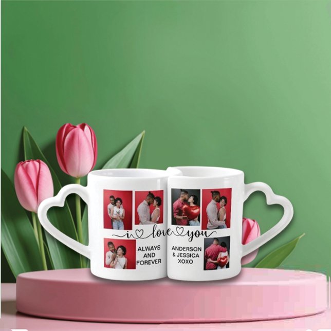 Personalized Happy Valentines's Day 6 Photo   Coffee Mug Set (Creator Uploaded)