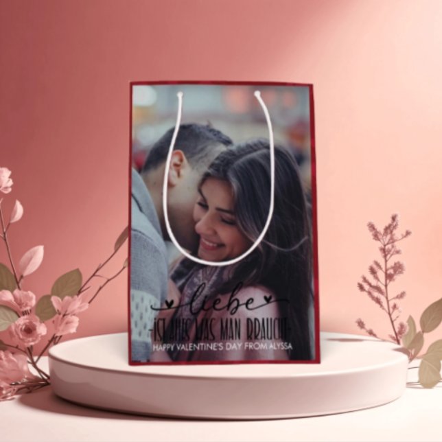 Personalized Happy Valentines's Day Photo    Medium Gift Bag (Creator Uploaded)