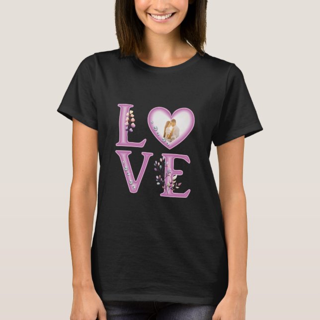 Personalized Happy Valentines's Day Photo   T-Shirt (Front)