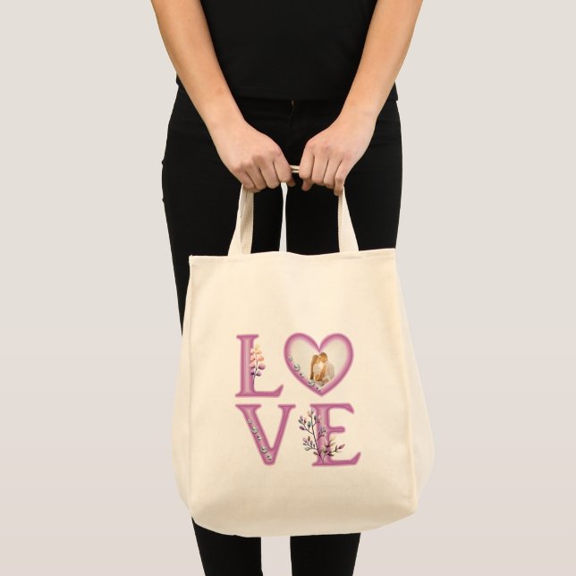 Personalized Happy Valentines's Day Photo   Tote Bag (Front (Product))