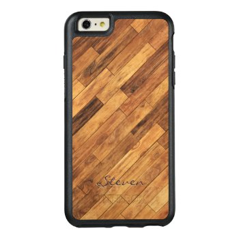 Personalized Hardwood Wood Grain Monogram Name Otterbox Iphone 6/6s Plus Case by CityHunter at Zazzle
