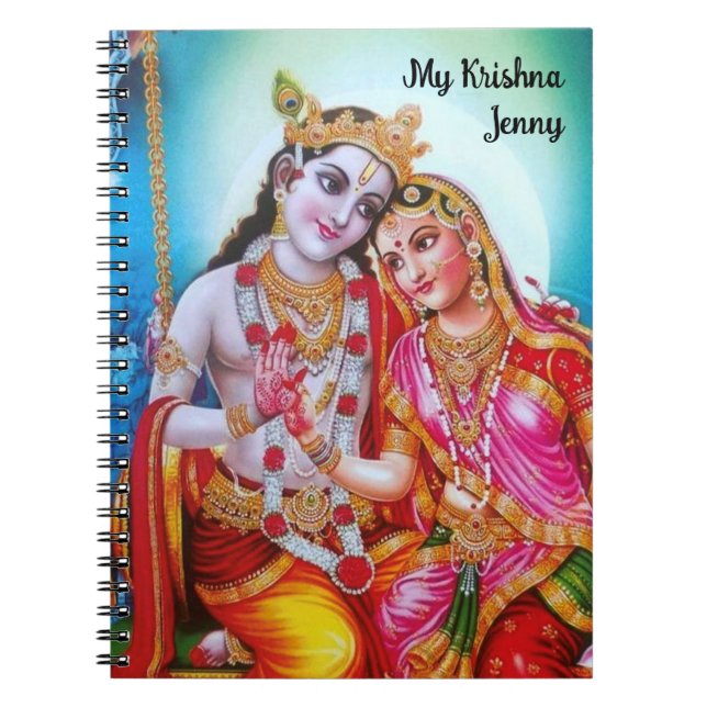Personalized Hare Radhey Hare Krishna art Notebook (Front)