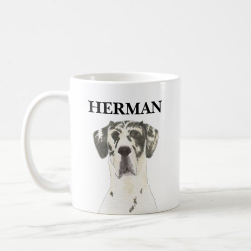 Personalized Harlequin Great Dane Coffee Mug