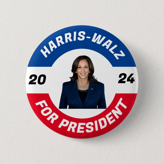 Personalized harris Walz for president 2024 Button (Front)
