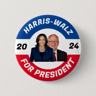 Personalized harris Walz for president 2024 Button