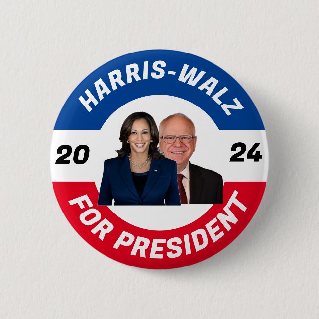 Personalized harris Walz for president 2024 Button (Front)