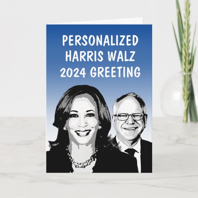 Personalized Harris Walz Greeting Card (Front)