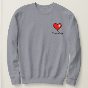 Personalized Hashtag #Strong Red Heart Sweatshirt