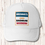 Personalized Hat | Universal Bachelor Weekend<br><div class="desc">Personalized Hat | Universal Bachelor Weekend Personalized hats are the perfect keepsakes for your friends to remember your special day. Cheers to a fun and memorable bachelor party! Add your custom wording to this design by using the "Edit this design template" boxes on the right hand side of the item,...</div>