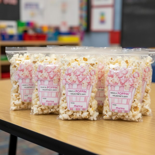 Personalized “Have a Poppin’ Valentine’s Day” Kids Sticker (Creator Uploaded)