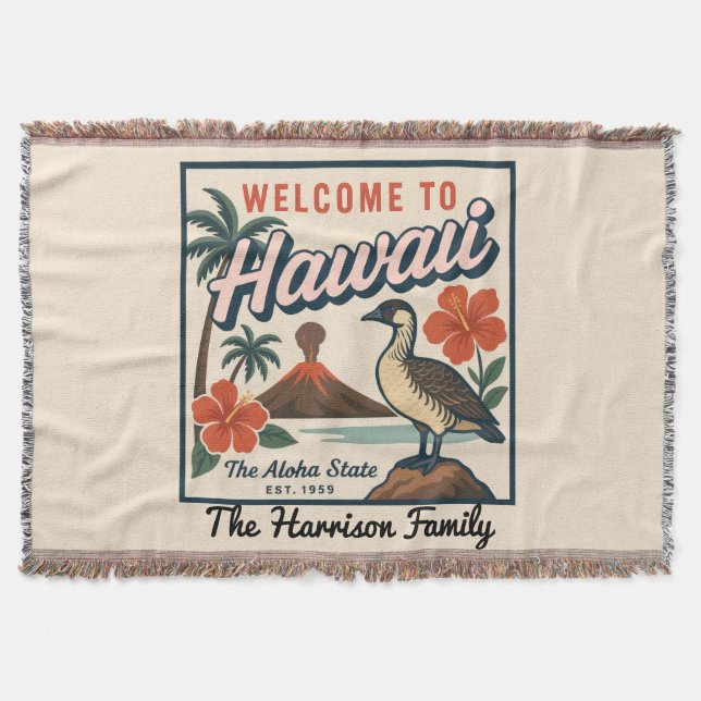 Personalized Hawaii Throw Blanket (Front)