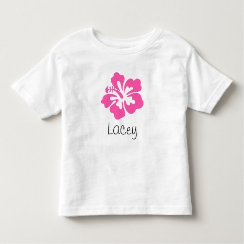 Personalized Hawaiian Flower Hibiscus Pink Toddler T_shirt