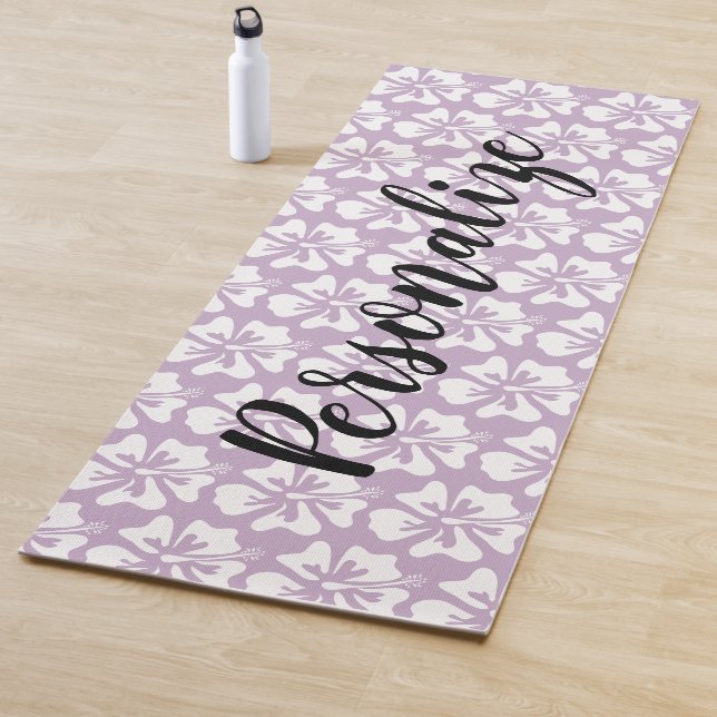 Personalized Hawaiian flower yoga mat for workout (In Situ)