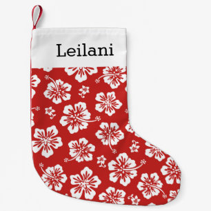 Personalized Hawaiian Hibiscus - Choose Your Color Small Christmas Stocking
