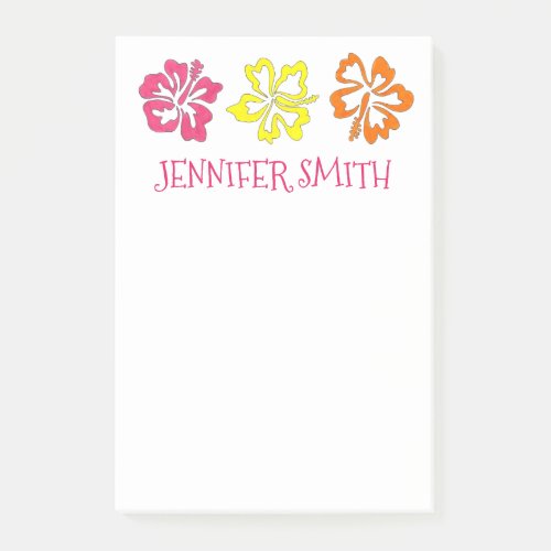 Personalized Hawaiian Hibiscus Flower Tropical Post_it Notes