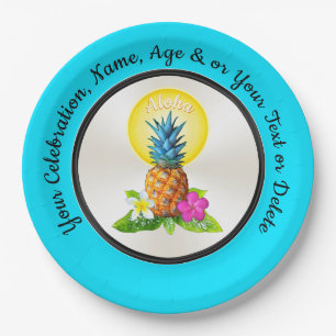 Personalized Hawaiian Paper Plates, Any Occasion Plates