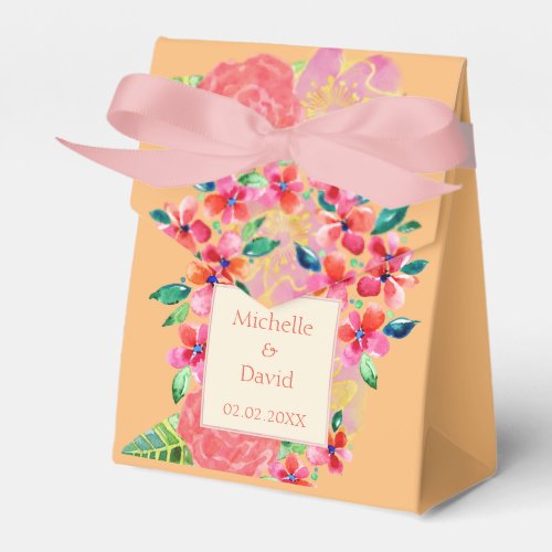 Personalized Hawaiian Tropical Floral Splash Favor Boxes