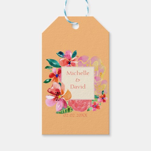 Personalized Hawaiian Tropical Floral Splash Gift Tags