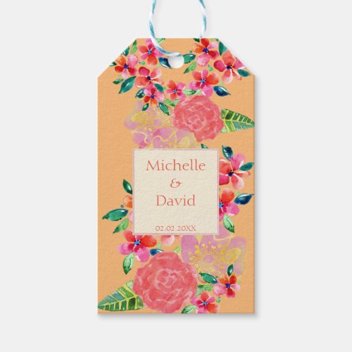 Personalized Hawaiian Tropical Floral Splash Gift Tags