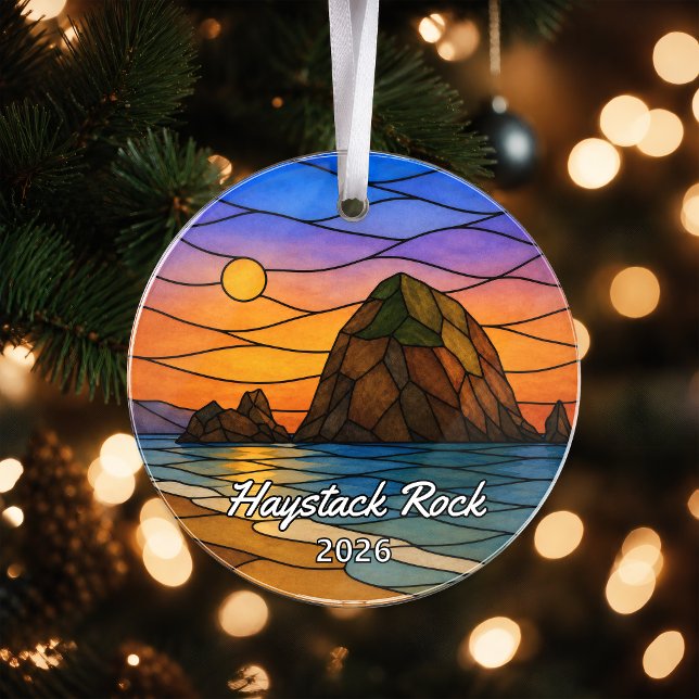 Personalized Haystack Rock Acrylic Ornament, Custo Ornament (Creator Uploaded)