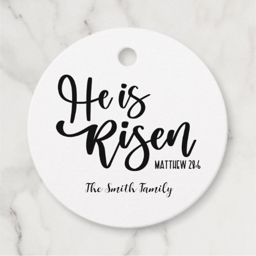 Personalized He is Risen Easter Favor Tag