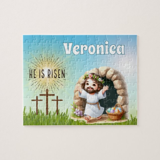 Personalized He Is Risen Easter Jigsaw Puzzle (Horizontal)