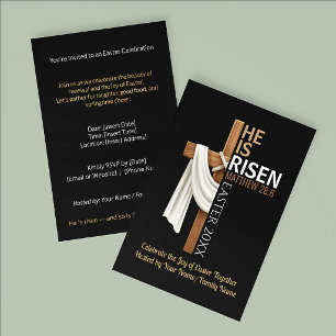 Personalized He Is Risen Easter Party Invitation Flyer