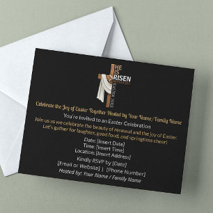 Personalized He Is Risen Easter Party Invitation Postcard