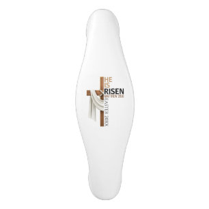 Personalized He Is Risen Vintage Easter Cross Ceramic Cabinet Pull
