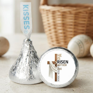 Personalized He Is Risen Vintage Easter Cross Hershey®'s Kisses®