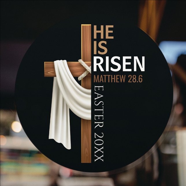 Personalized He Is Risen Vintage Easter Cross Labels (Creator Uploaded)